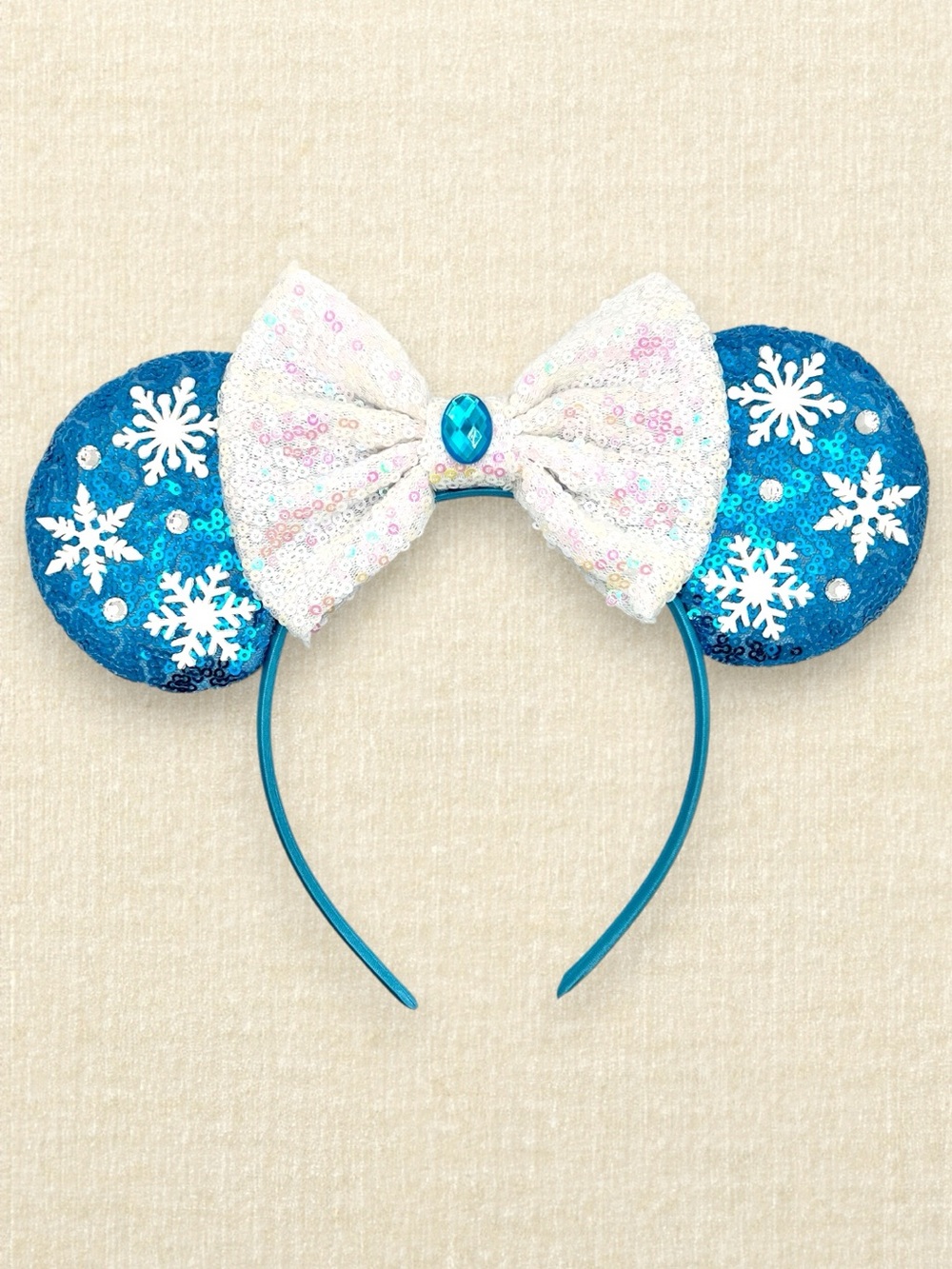 Blue Snowflake Minnie Ears | Disney-Inspired Winter Mouse Ears